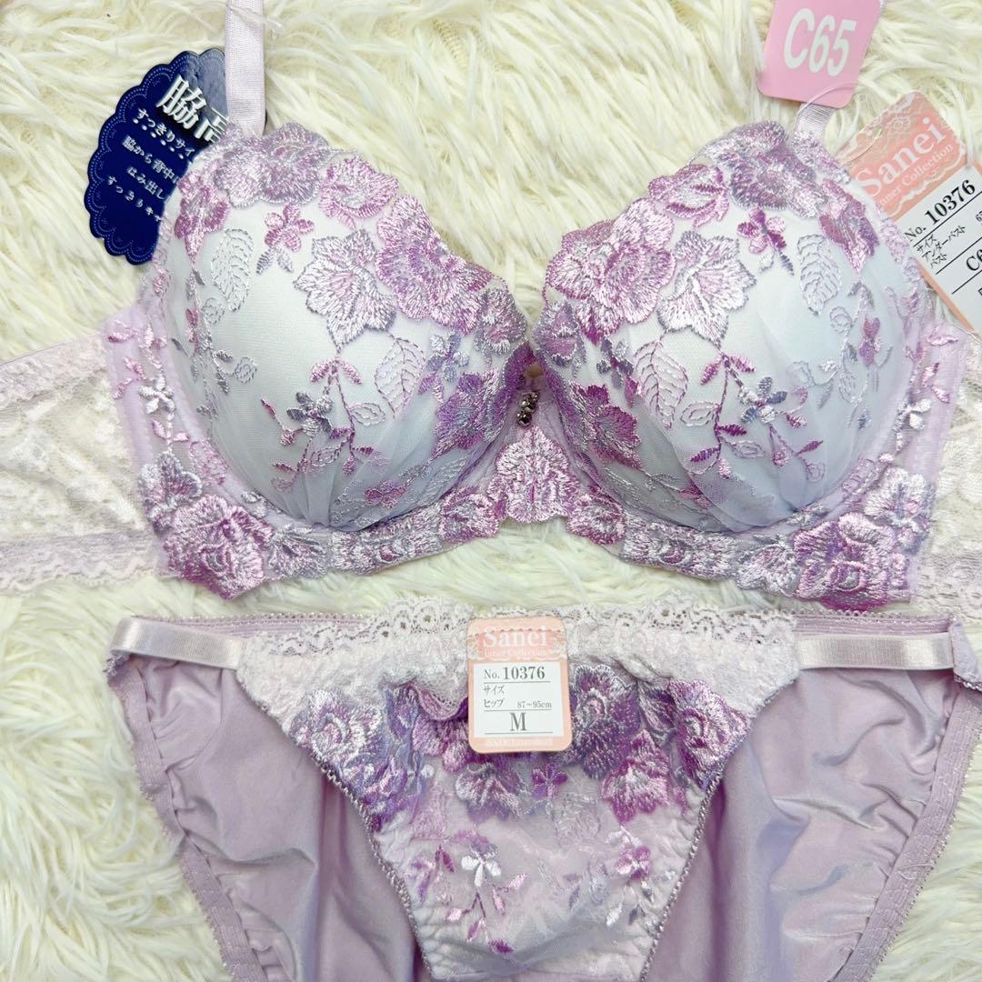 ブラショーツセット C65 脇高 刺繍 花柄 夢かわ 241221 251048 - メルカリ