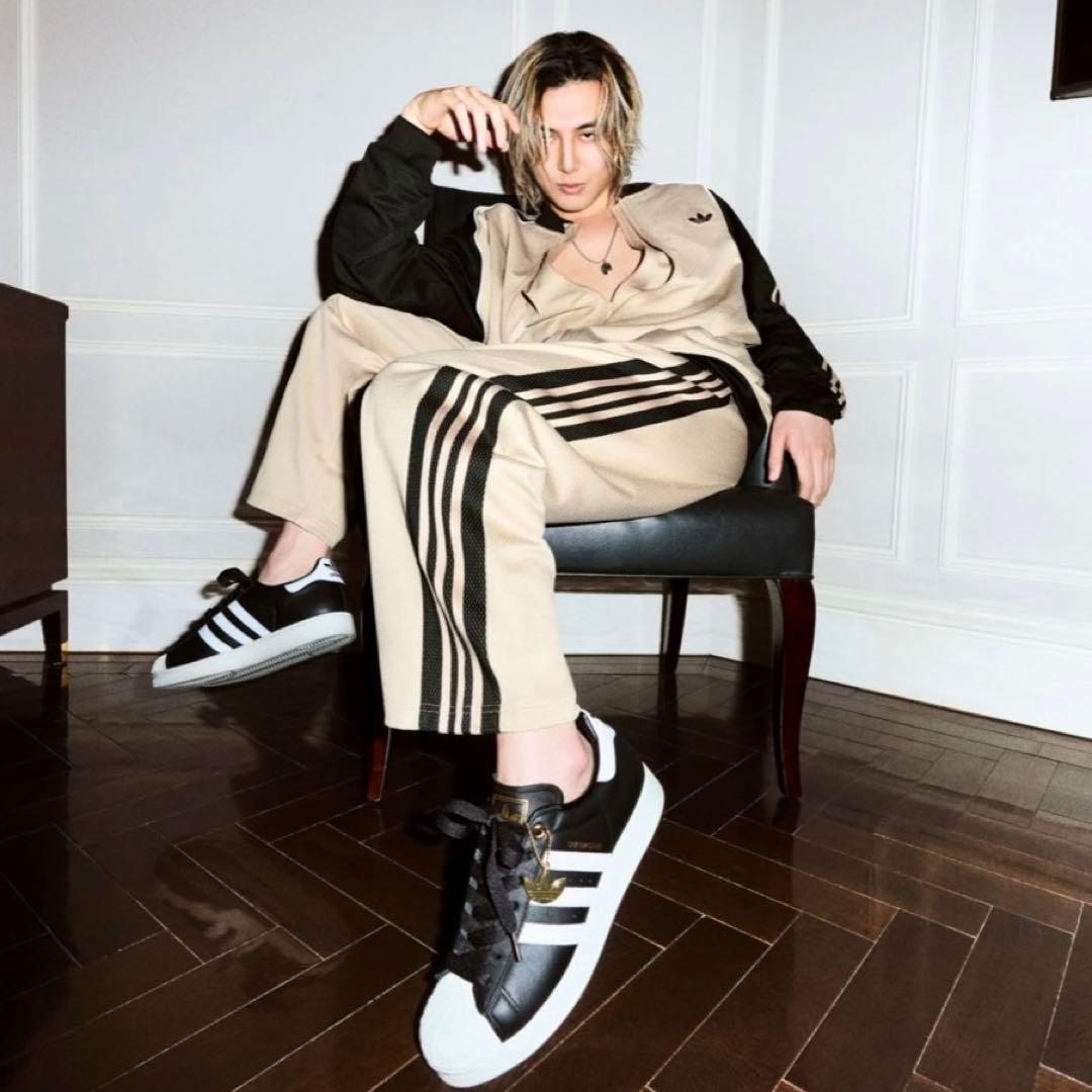 新品XS⭐️adidas トラックジャケット 刺繍トレファイル ネイビー×濃黄