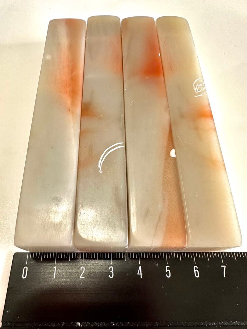 【梅蘭竹菊】 四君子　美品　ラオス 老挝 水凍　印材 落款 遊印 雅号4点セット