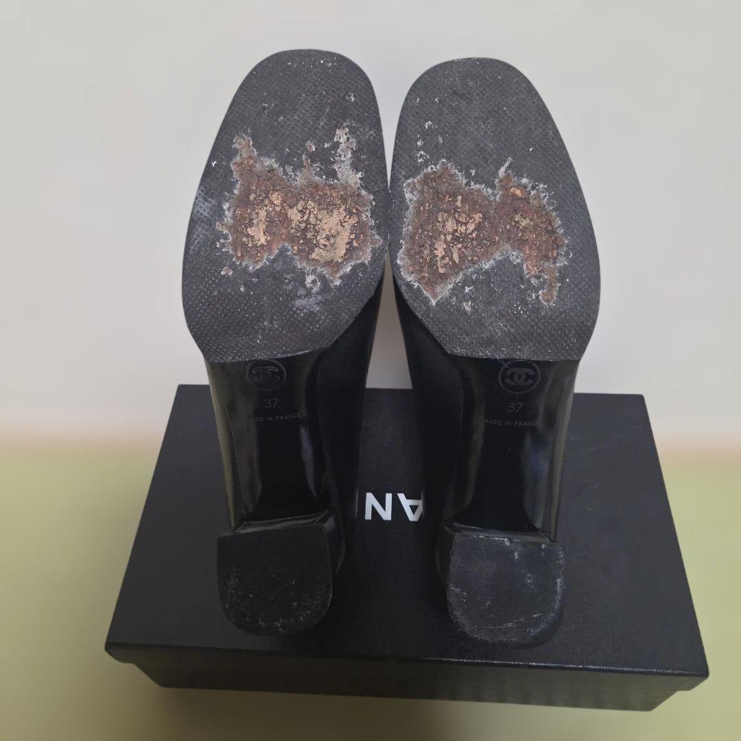 シャネル パンプス レザー ココマーク サイズ37.0 ブラック 24.0cm