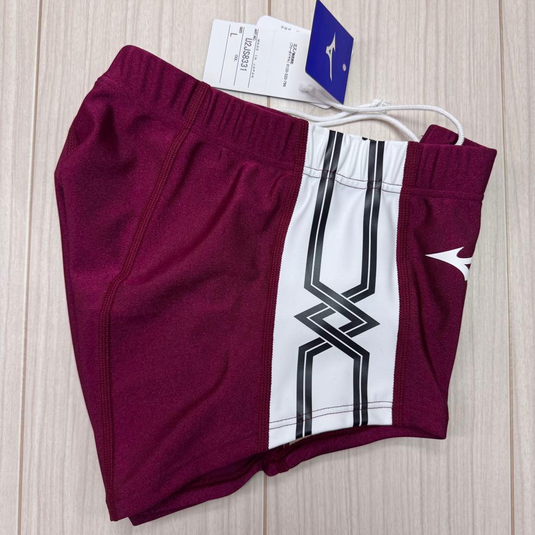 ミズノ 女子陸上レーシングショーツ(スパッツ型) Lサイズ エンジ