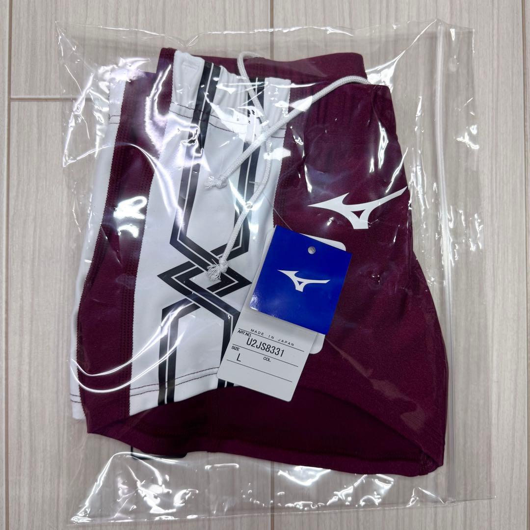 ミズノ 女子陸上レーシングショーツ(スパッツ型) Lサイズ エンジ