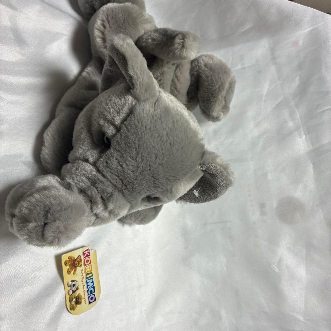 稀少　KORIMCO グレーの象のぬいぐるみ パペット　指人形　ビンテージ物