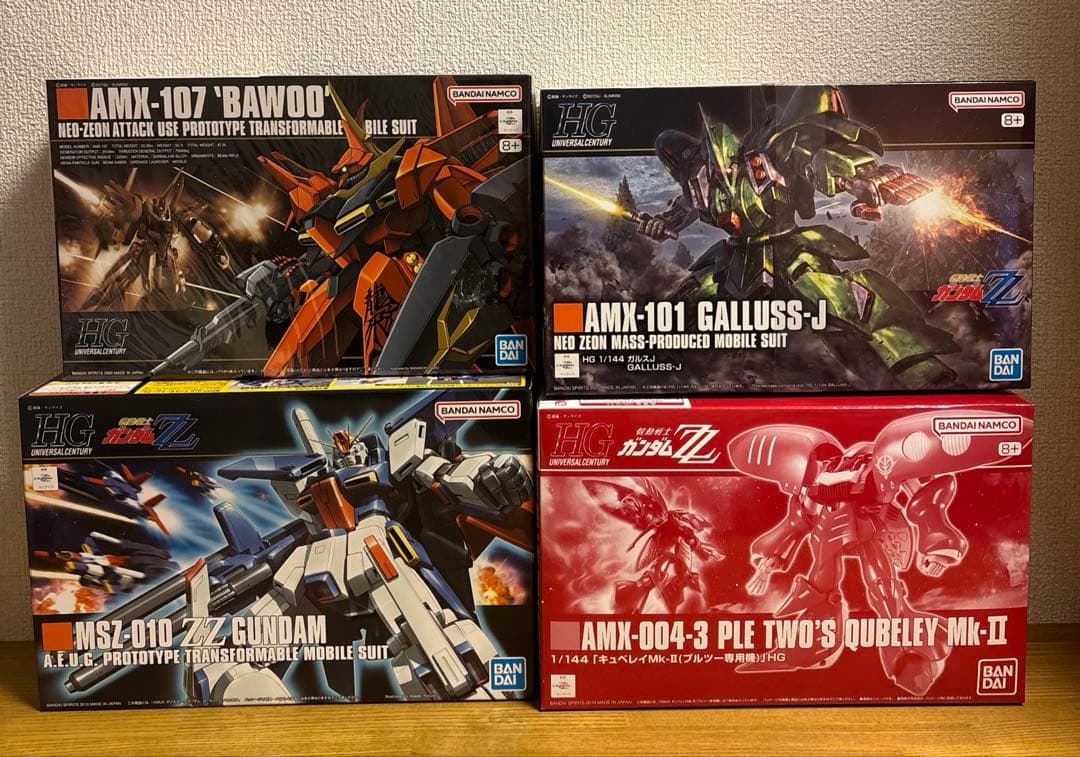 ガンプラまとめ売り HG ZZガンダム 4体セット&デカール 5点セット