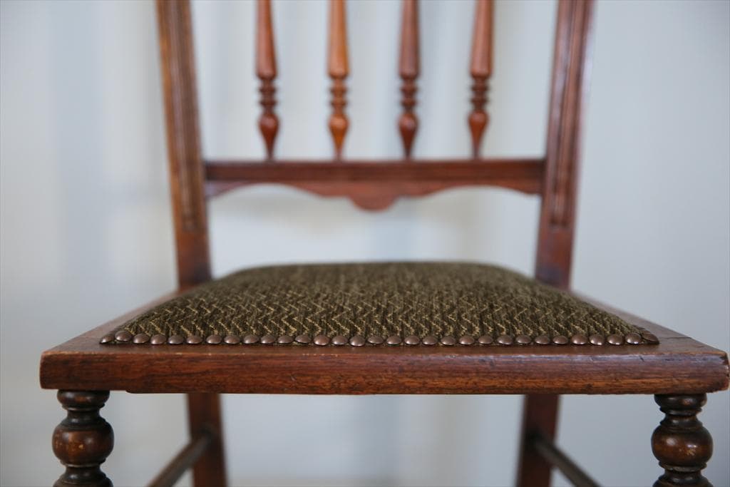 英国アンティーク木製ベッドルームチェア/椅子ダイニングイス飾り棚91