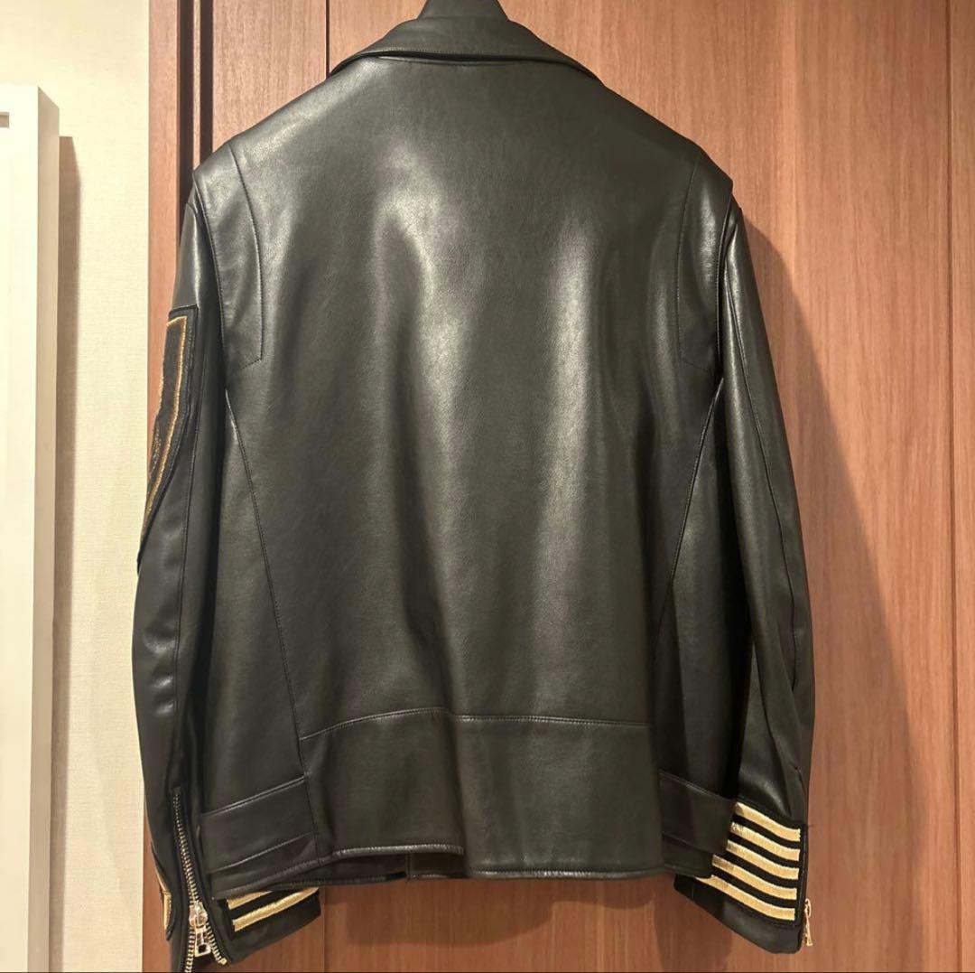 BALMAIN エコレザー ライダースジャケット サイズ50 - メルカリ