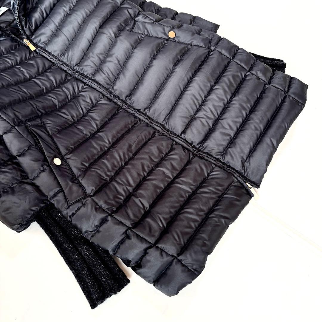 美品✨マックスマーラ ダウンコート 異素材切替 ニット袖 ブラック 42