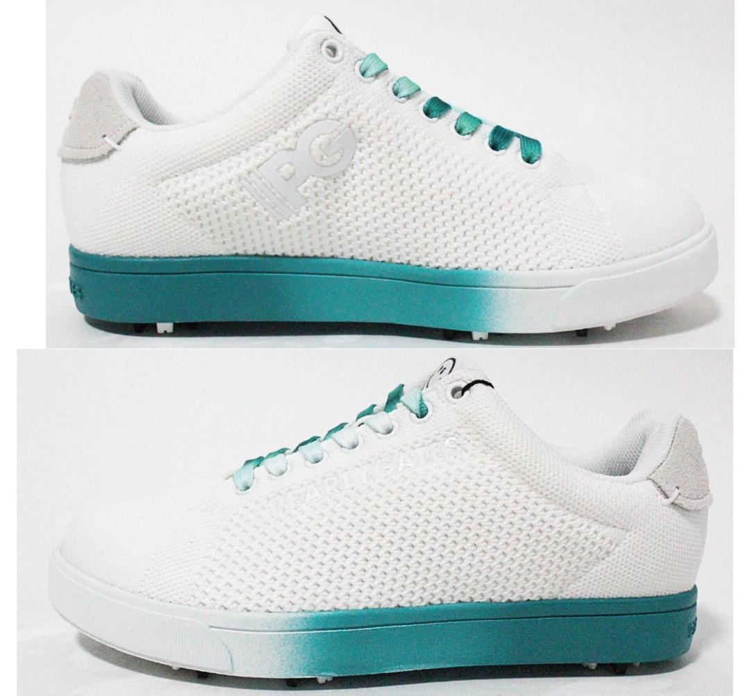 新品箱付 パーリーゲイツ スマイルニット ローカットシューズ 23.5cm 白