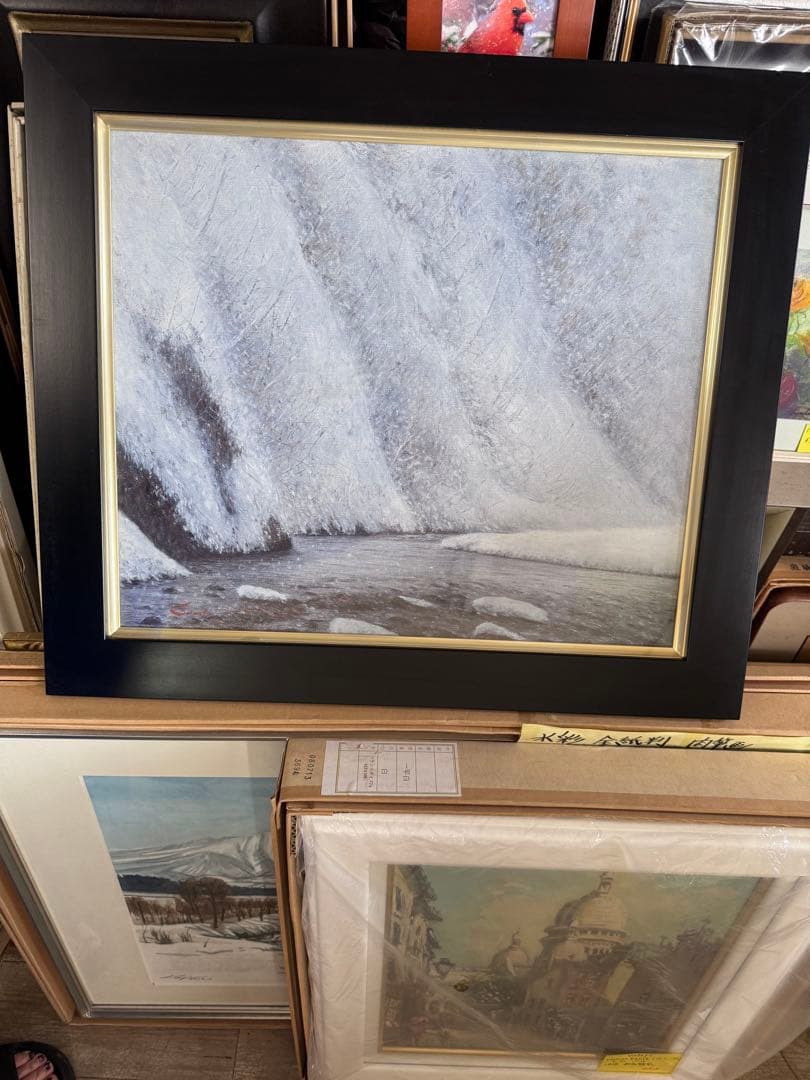 油彩画 F-8号 板垣文雄 枝新峠への径に沿って 1929年生 山形 - メルカリ