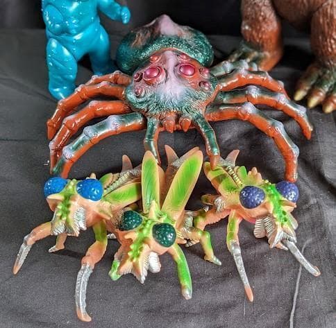 ジャイアントゴジラ＆ミニラ＆クモンガ＆カマキラス（ブルマァク他）ソフビ６体セット