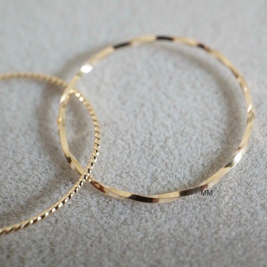 《刻印あり》K10YG レイヤードリング13号　新品