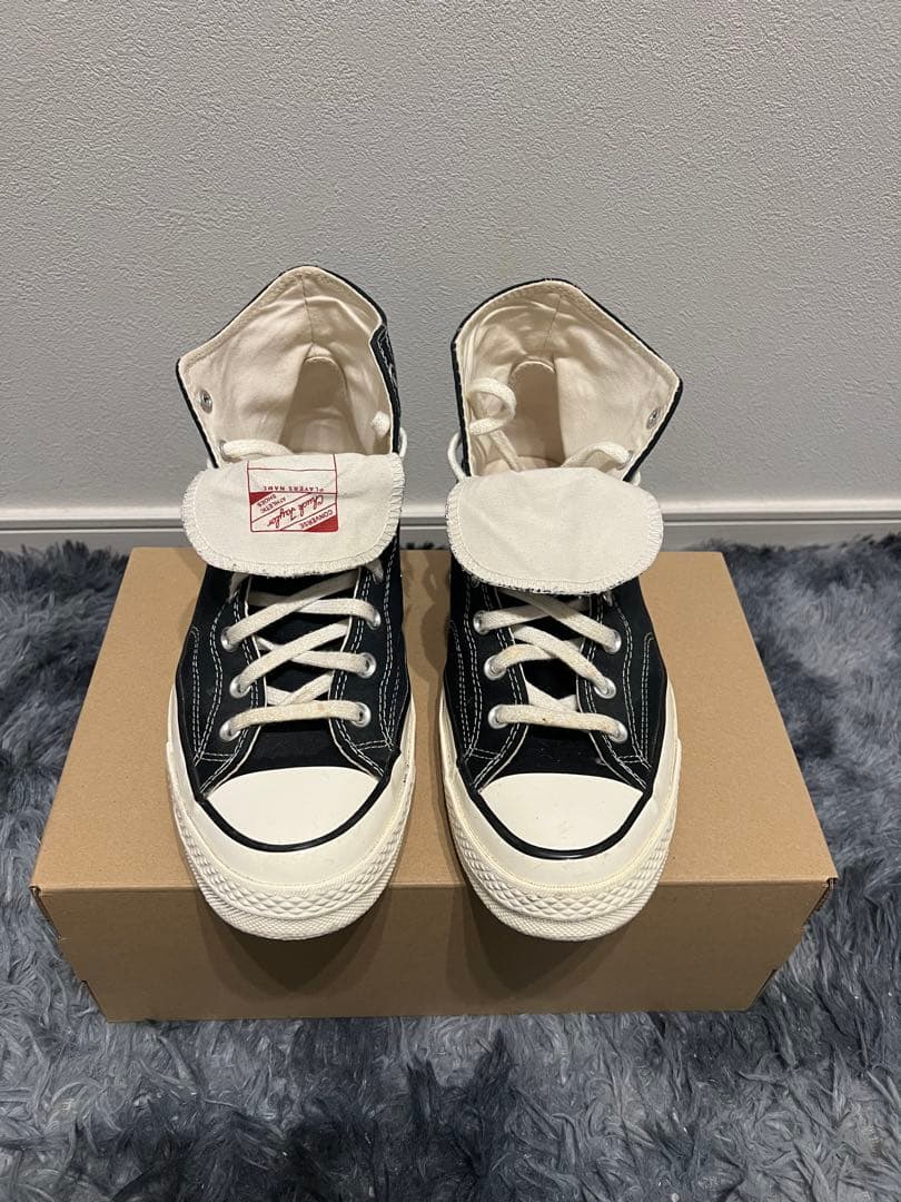 コンバース ct70ブラック ハイカット スニーカー 数量限定】CT70 LEATHER（レザー） BLACK Zipper Heel HI CUT