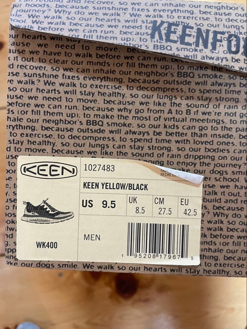 KEEN WK400 スニーカー メンズ イエロー 27.5cm キーン