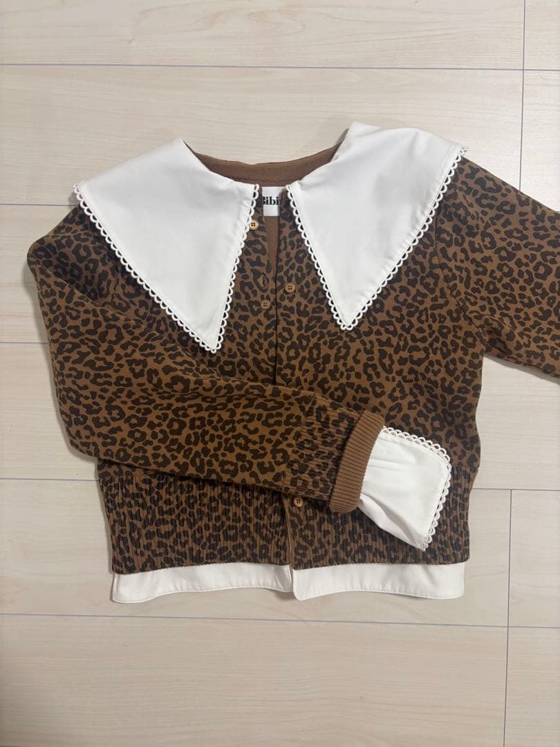 Bibiy. ヒョウ柄ジップアップニット レディース トップス ニット セーター プルオーバー ヒョウ柄 (ニット