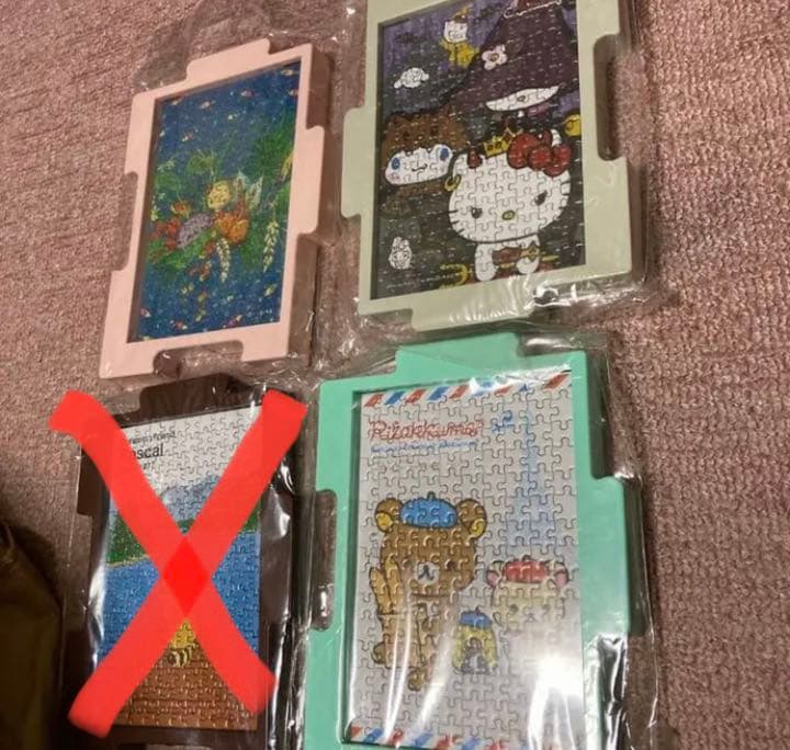 完成品パズルセット額縁非売品(糊付け無し) キティー、リラックマなど16個セット