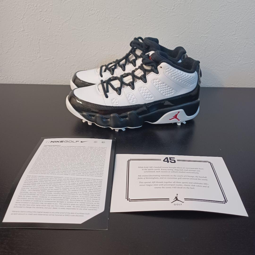 新品未使用 23.5cm ナイキ エアジョーダン9 ゴルフ ホワイト/ブラック