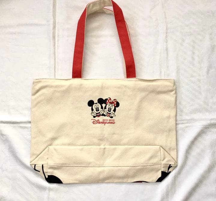 香港ディズニー*ミッキー＆ミニー*ビックフェイス*可愛いデカ顔*トート