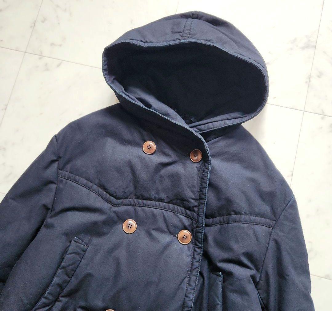 45R ダウンコート サイズ3 フード付き ゆったりめ 藍染 インディゴ