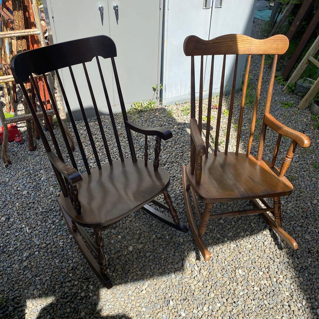 木製ロッキングチェア 2脚セット　まとめ cr-5892-dbr-02.jpg