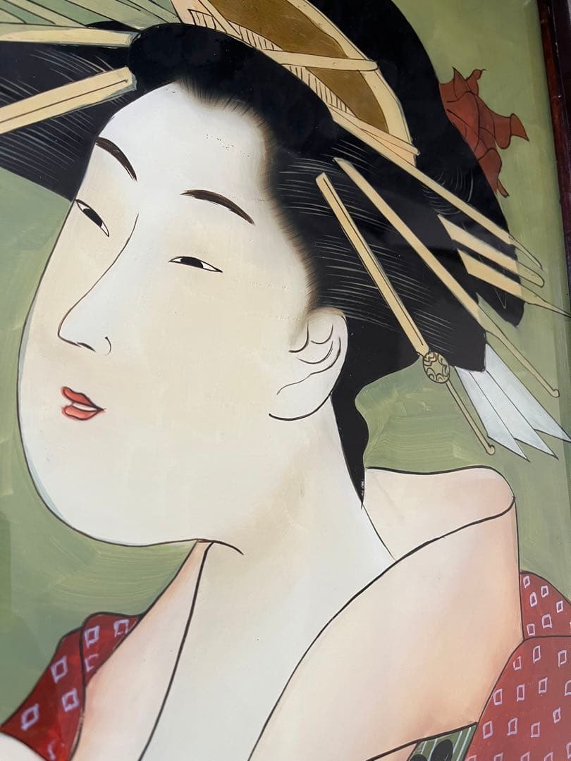 ガラス絵 硝子絵 浮世絵 錦絵 美人大首絵 葛飾北斎 喜多川歌麿 - メルカリ