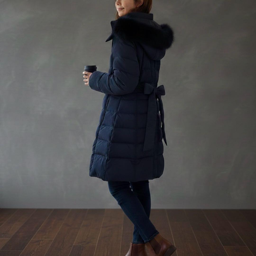 【新品】ルイルエブティック　ロングダウンコート　フォックスファー　大きいサイズ ルイルエブティック RUIRUE BOUTIQUE フォックスファー付きダウン