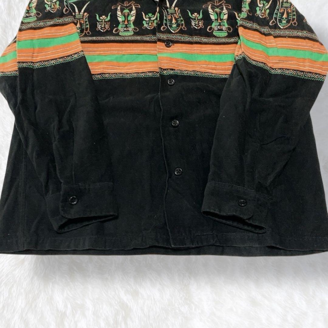 SUN SURF サンサーフ コーデュロイ 長袖シャツ M 民族柄 トライバル