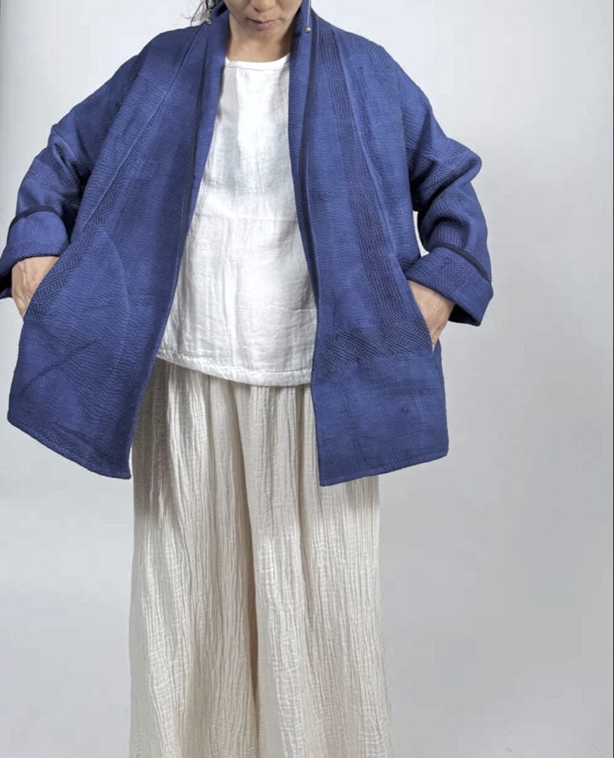 vintage 藍染め カンタ 羽織りジャケット usaatomittan 刺子 - メルカリ