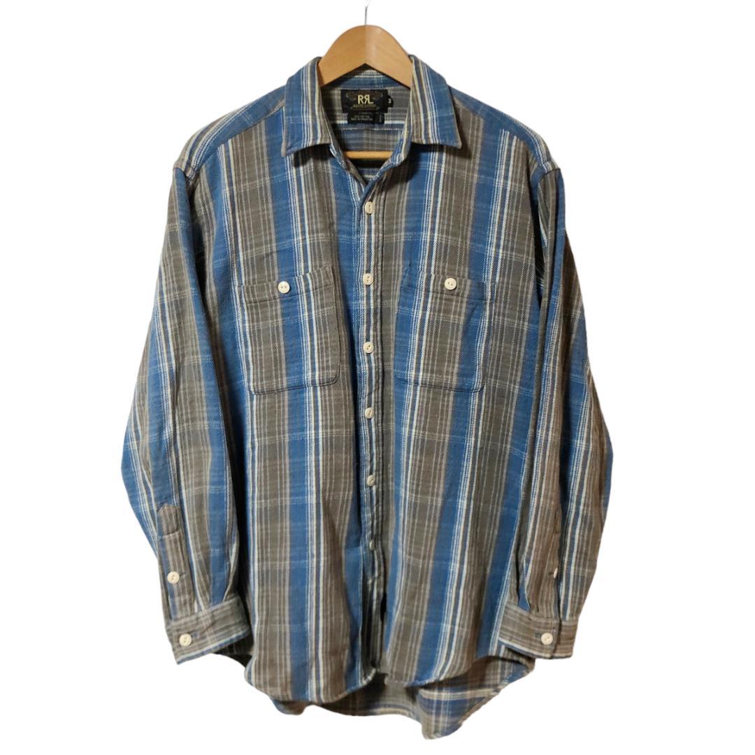 90s 三ツ星タグ RRL ラルフローレン ヘビーネルシャツ チェック M
