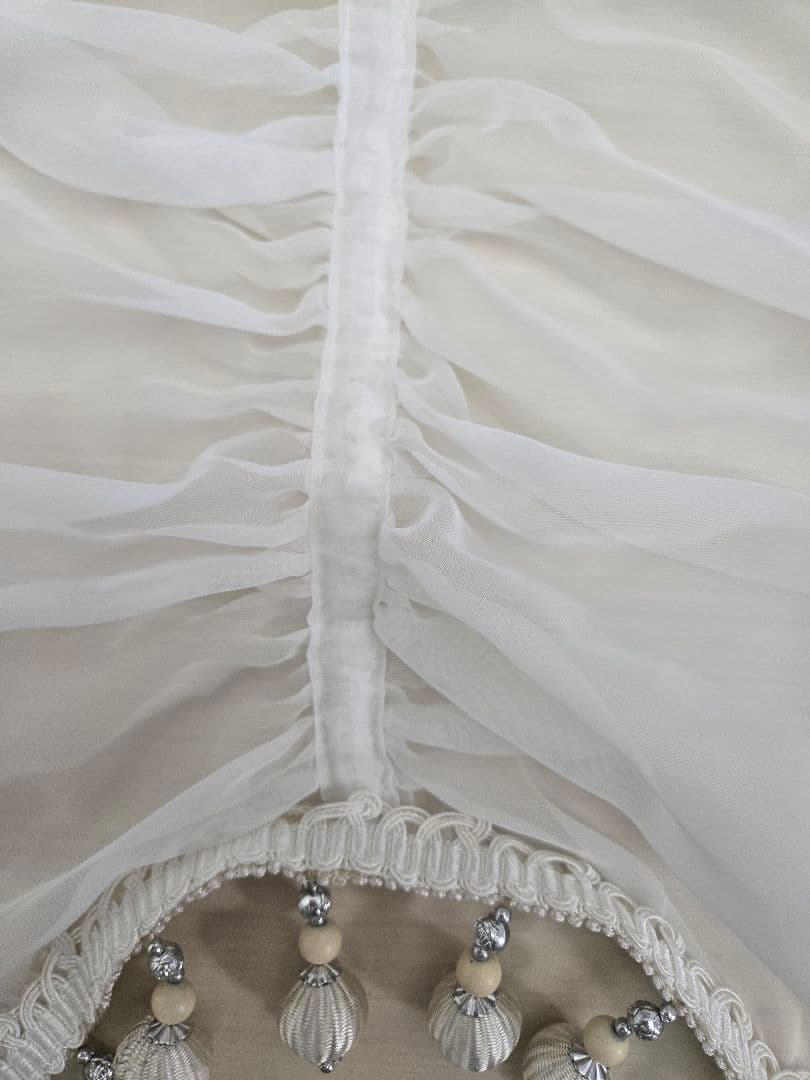 オーストリアン シェード (生地のみ)高2m横2m ホワイトカーテン 3個