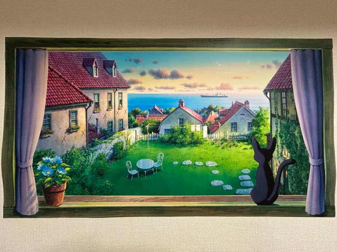 ジブリ美術館オリジナル 壁窓 「ジジ、海が見えるよ」魔女の宅急便 ジブリ美術館オリジナル 壁窓 「ジジ、海が見えるよ」｜三鷹の森ジブリ