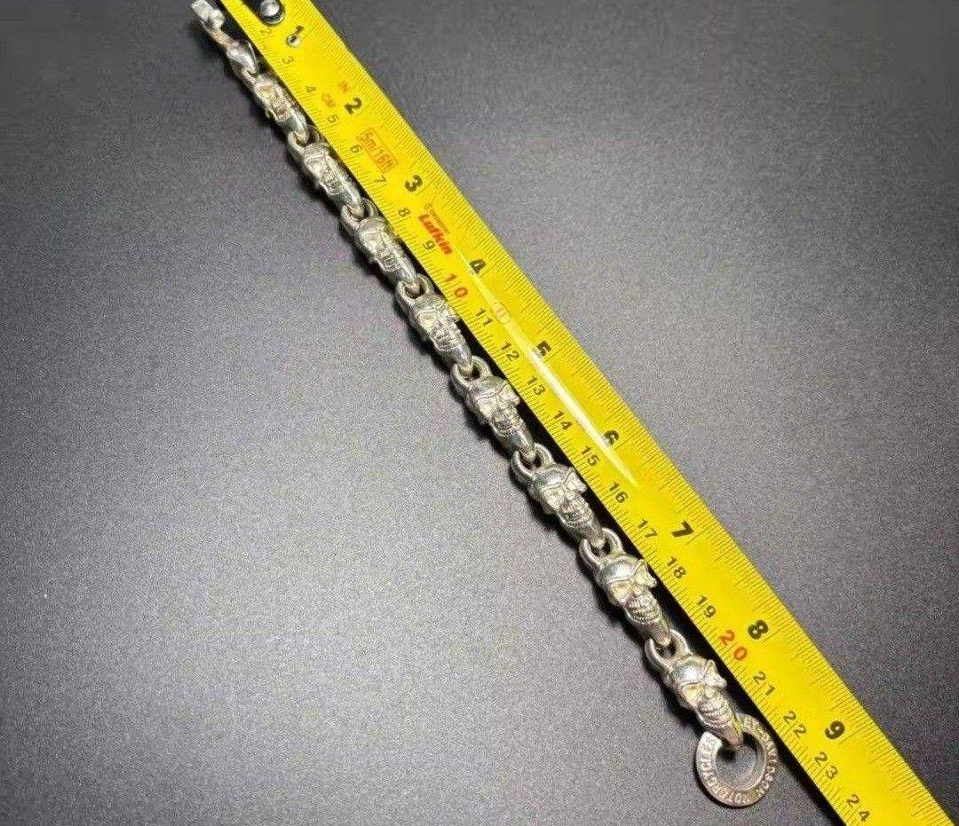 新品スカルチェーンブレスレット髑髏検索用S925刻印ガボールハーレー