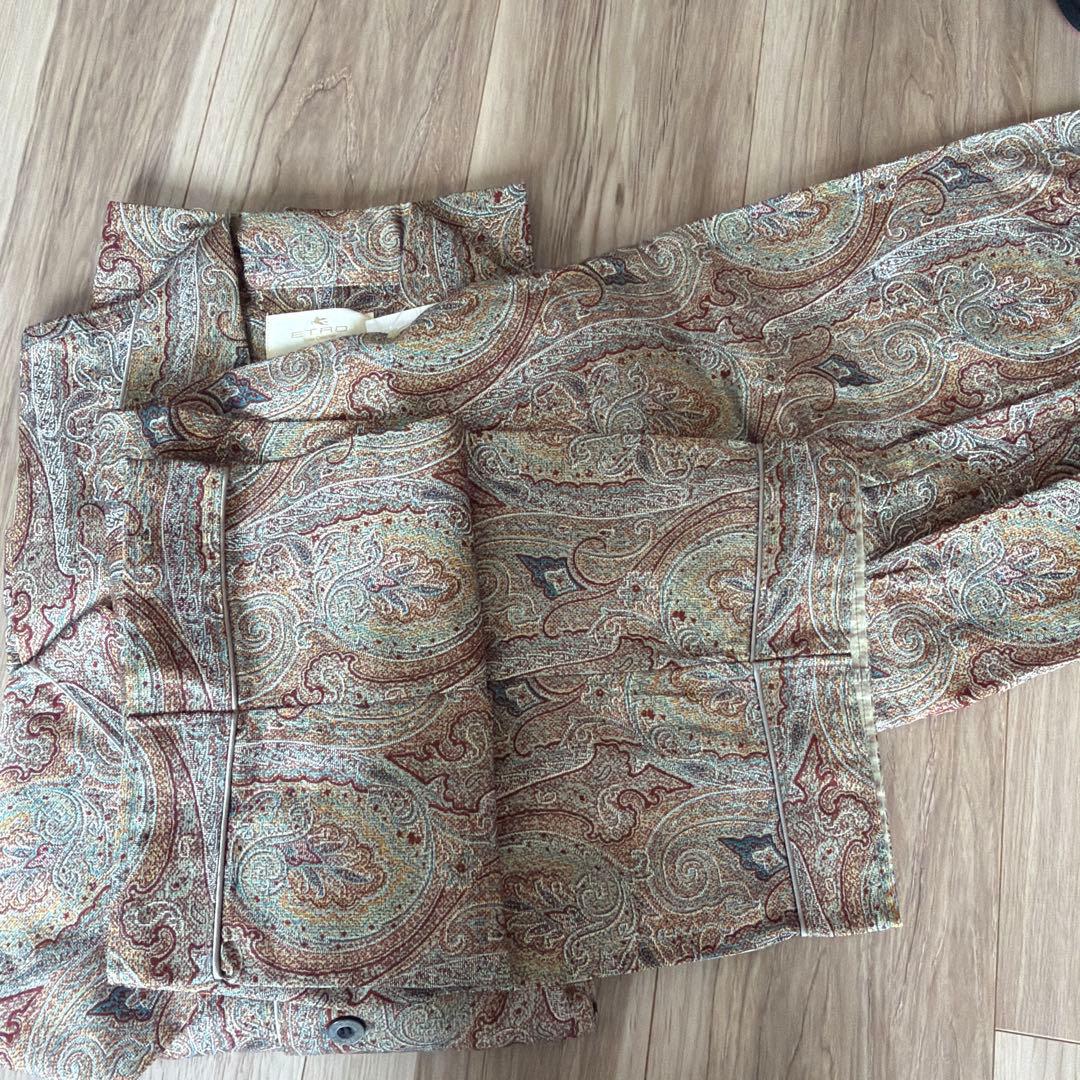 未使用 ETRO エトロ 西川 パジャマ メンズ M ペイズリー 綿100 長袖