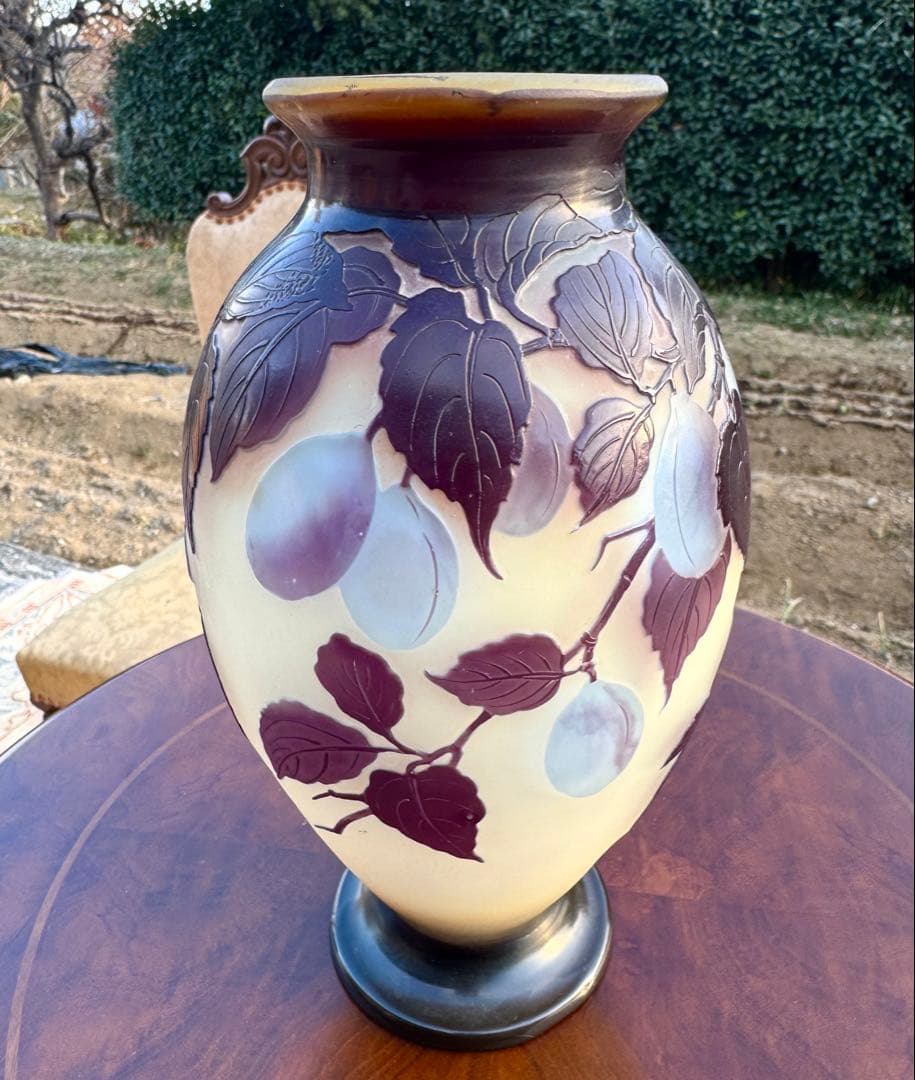 エミール・ガレ Emile Galle プラム文花瓶 底割れあり 破格 2026年最新】本物 エミール ガレの人気アイテム - メルカリ
