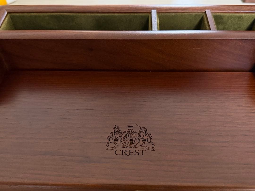 マホガニー製 デスクオーガナイザー 未使用 木製 印鑑 メモ ペン立て