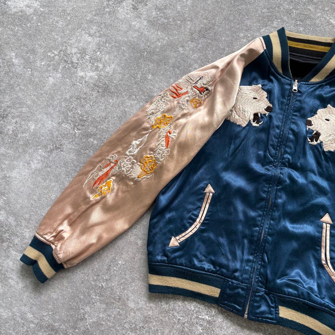 HOUSTON】ヒューストン リバーシブルスカジャン 白熊ペンギン 龍