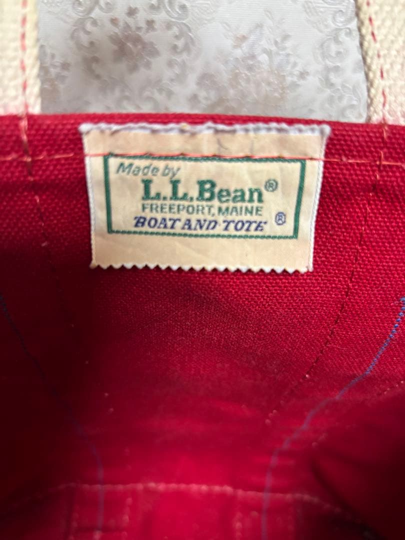 L.L.Bean 赤/ネイビー　ヴィンテージ　トートバッグ　2/15日までの価格