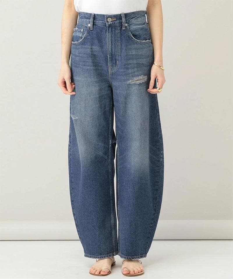 Curensology&RCダメージカーヴィーデニムパンツディープブルー34