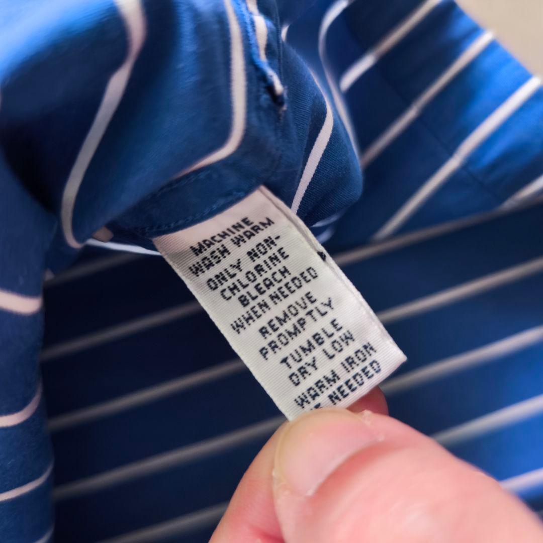 Ralph Lauren オープンカラーシャツ ストライプ 開襟 ブルー L - メルカリ