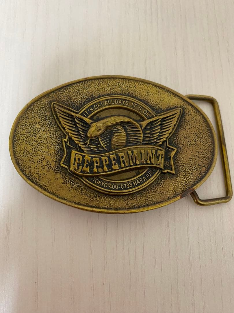 おまけ付き ペパーミント 羽コブラ ブラス バックル 真鍮 フライング 原宿 Flying Birds ダークブラウン | Liebe JAPAN