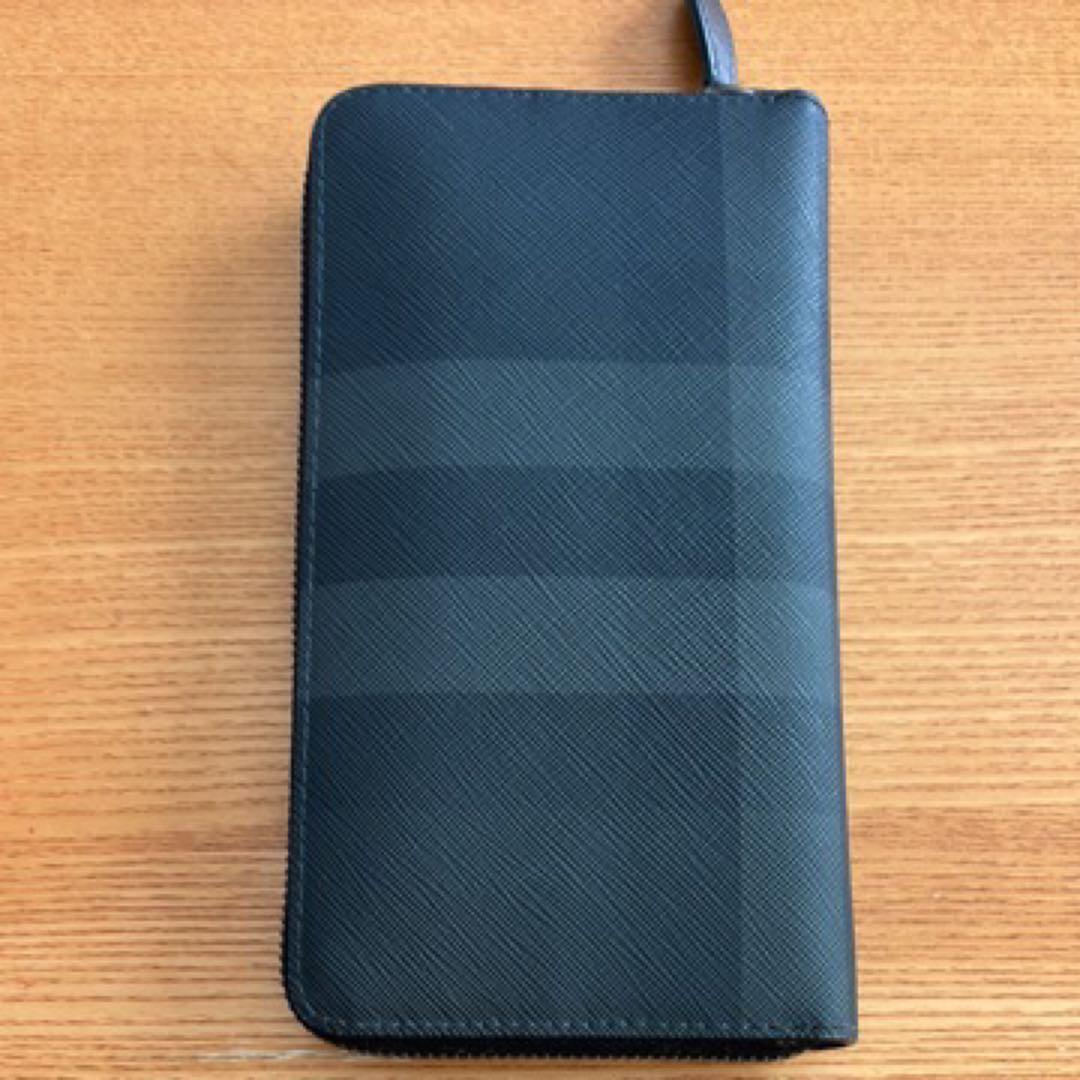 小物 Burberry Check Zip Wallet \"Charcoal\"