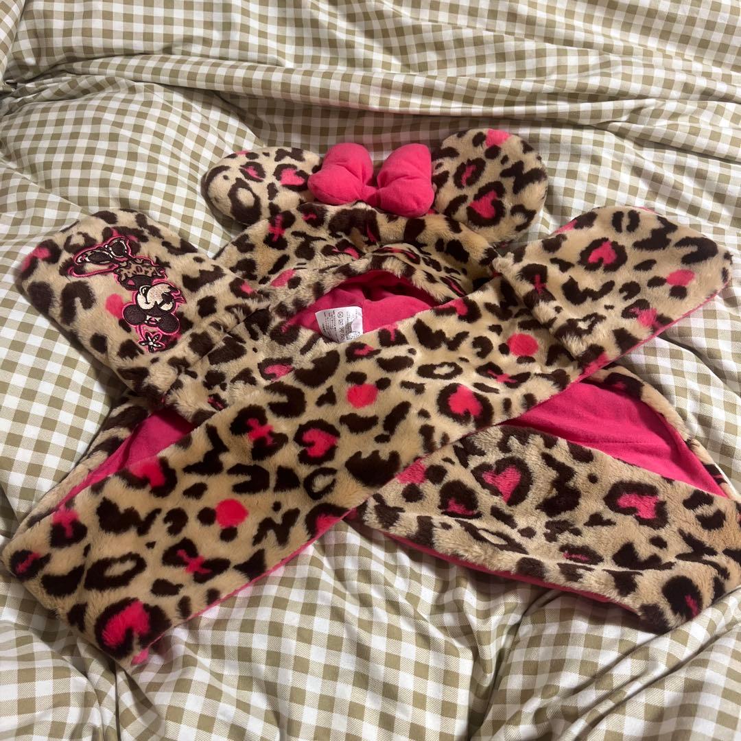 ディズニー マフラーキャップ ミニー ヒョウ柄 - メルカリ