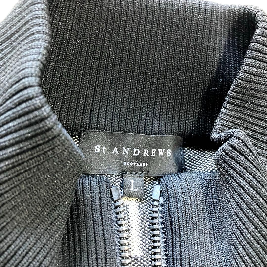 St ANDREWS 14Gロゴジャガードフルジップニット 2025秋冬 ゴルフの通販