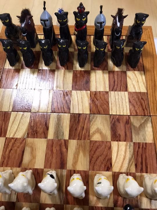 猫チェス　手作り　焼物