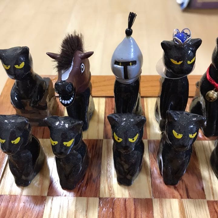 猫チェス　手作り　焼物