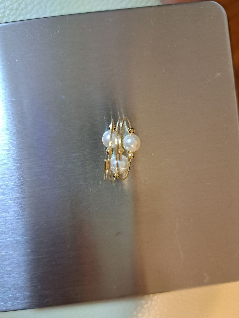 金18K淡水パールリング「フリーサイズ」 総重量　1.6g