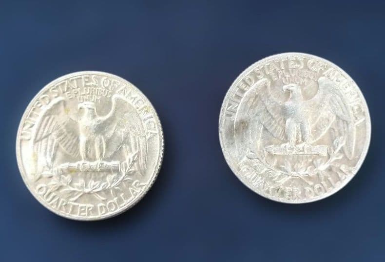 アメリカ銀貨1964年 クォーターダラー25セント 2枚セット 銀900 - メルカリ
