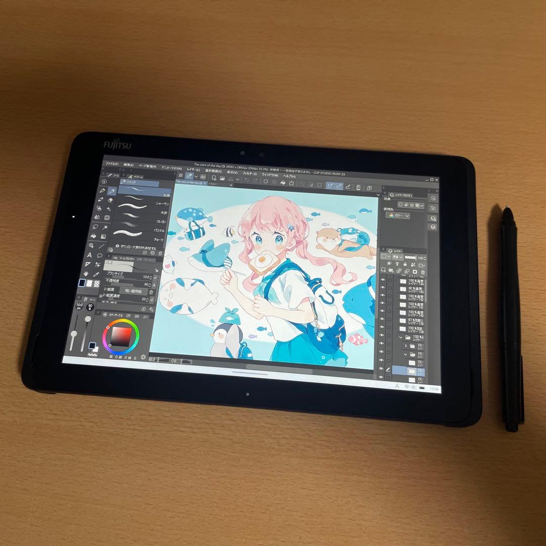 ◻️富士通 ワコム 新しめ 筆圧対応 お絵描きタブレット 128GB デジタル作画界隈騒然！ワコム新作は描きたくなったら即描けるお絵描き