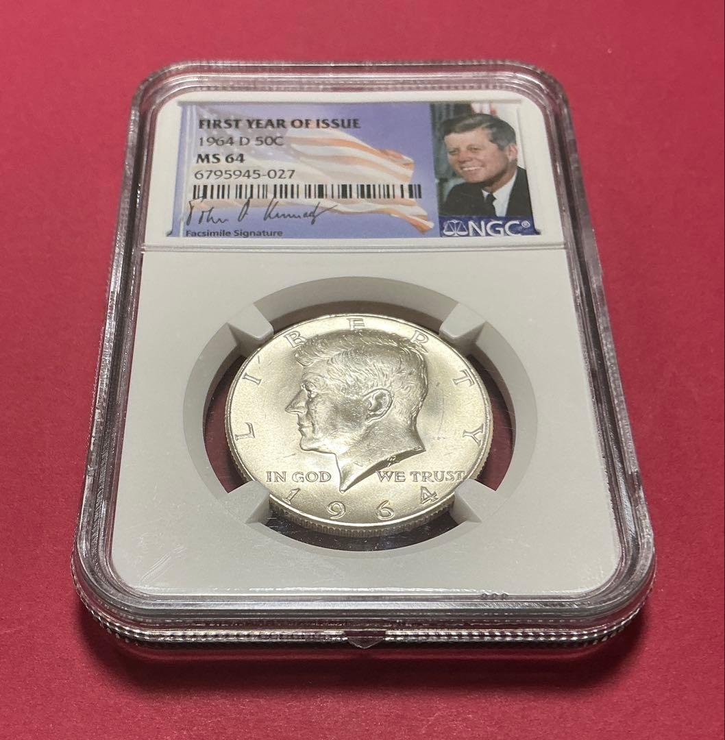 1964年 ケネディ ハーフダラー 銀貨 NGC MS64 FIRST YEAR - メルカリ