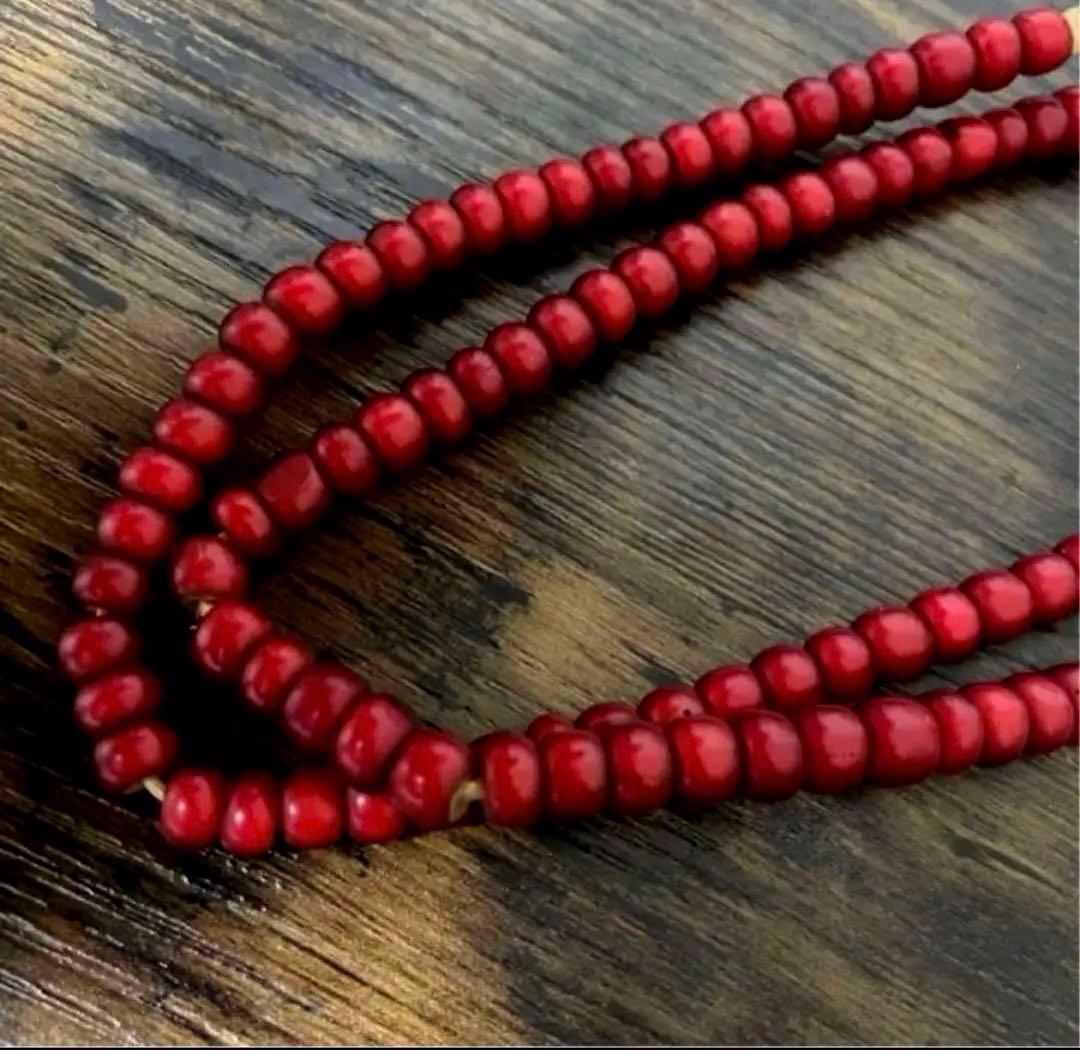 【★激レア★オールドホワイトハーツ】★アンティークビーズ6.5mm〜6.9mm