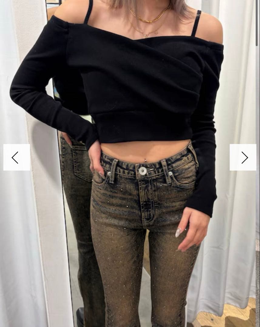 GYDA ハイウエスト bijou フレアデニム XS インディゴ - メルカリ